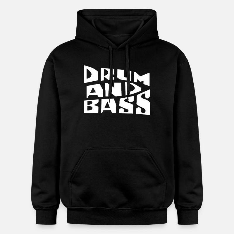 Drum and Bass Typographie audacieuse - Sweat à capuche Softstyle® Gildan Unisexe - noir