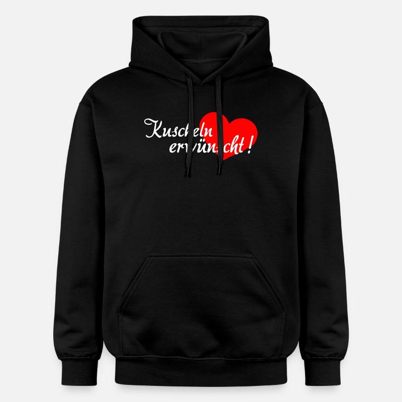 Câlins désirés - Blanc Rouge - Sweat à capuche Softstyle® Gildan Unisexe - noir