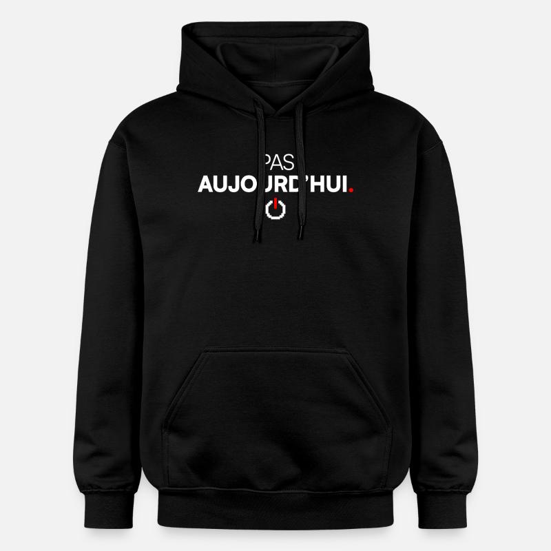 Pas aujourd’hui humour fatigue moderne - Sweat à capuche Softstyle® Gildan Unisexe - noir