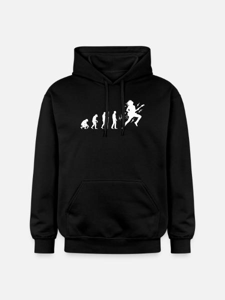 Evolution zum Rockmusiker Gitarren Design - Gildan Unisex Softstyle® Midweight Hoodie - Schwarz
