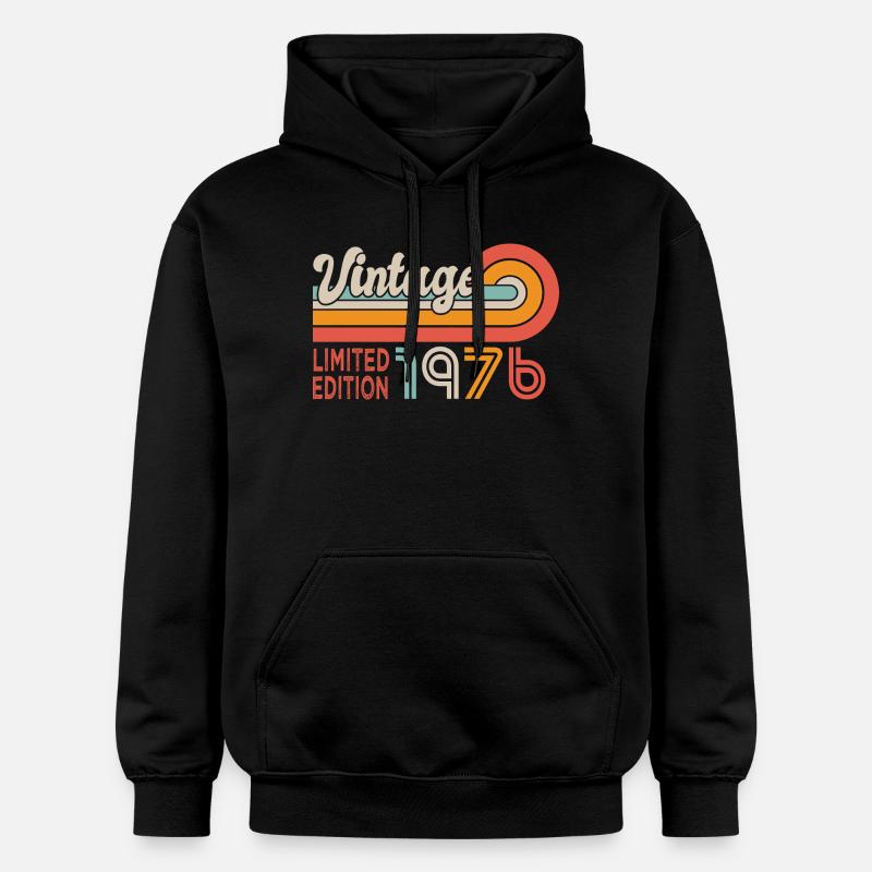 1976 anniversaire 1976 50 ans - Sweat à capuche Softstyle® Gildan Unisexe - noir