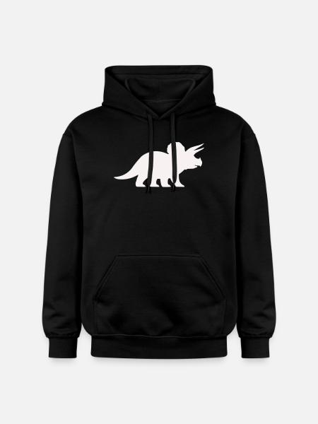 Triceratops Silhouette – Minimal Dino - Gildan Unisex Softstyle® Midweight Hoodie - black