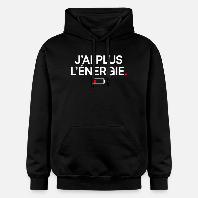 J’AI PLUS L’ÉNERGIE | Humour fatigue - Sweat à capuche Softstyle® Gildan Unisexe - noir