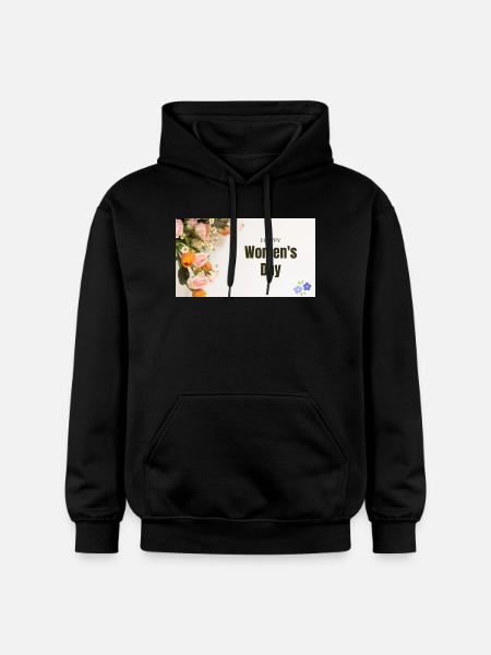 Happy Women's Day Floral Roses - Gildan Unisex Softstyle® Midweight Hoodie - black