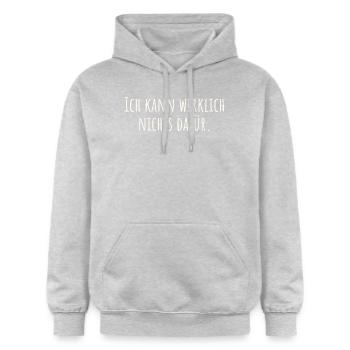 Je n’y peux vraiment pas - Sweat à capuche Softstyle® Gildan Unisexe - gris clair chiné - Devant - Liana (172cm) & Jaron (178cm)