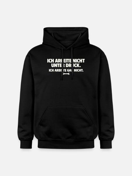Ich arbeite gar nicht Spruch - Gildan Unisex Softstyle® Midweight Hoodie - Schwarz