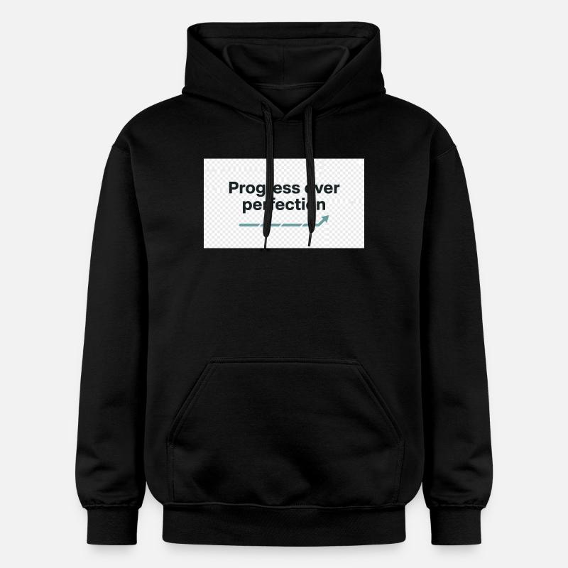 Typography_design_text_progress_over_perfectio - Sweat à capuche Softstyle® Gildan Unisexe - noir