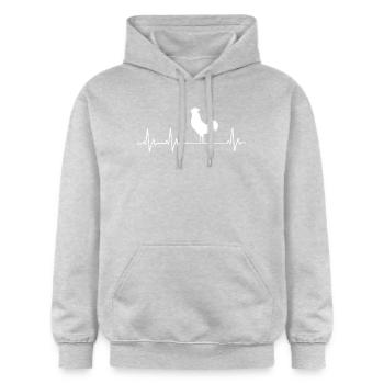 Fans de poulets - - Coq - Poussins - Sweat à capuche Softstyle® Gildan Unisexe - gris clair chiné - Devant - Liana (172cm) & Jaron (178cm)