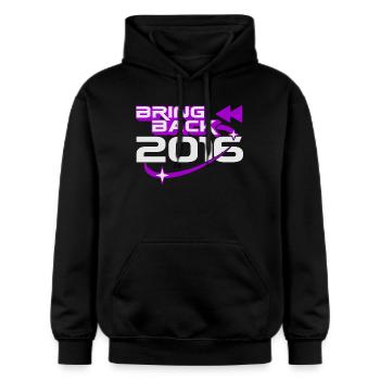 Bring 2016 Throwback Internet-Nostalgie zurück - Gildan Unisex Softstyle® Midweight Hoodie - Schwarz - Vorne - Marisol (170cm) & Nik (191cm)
