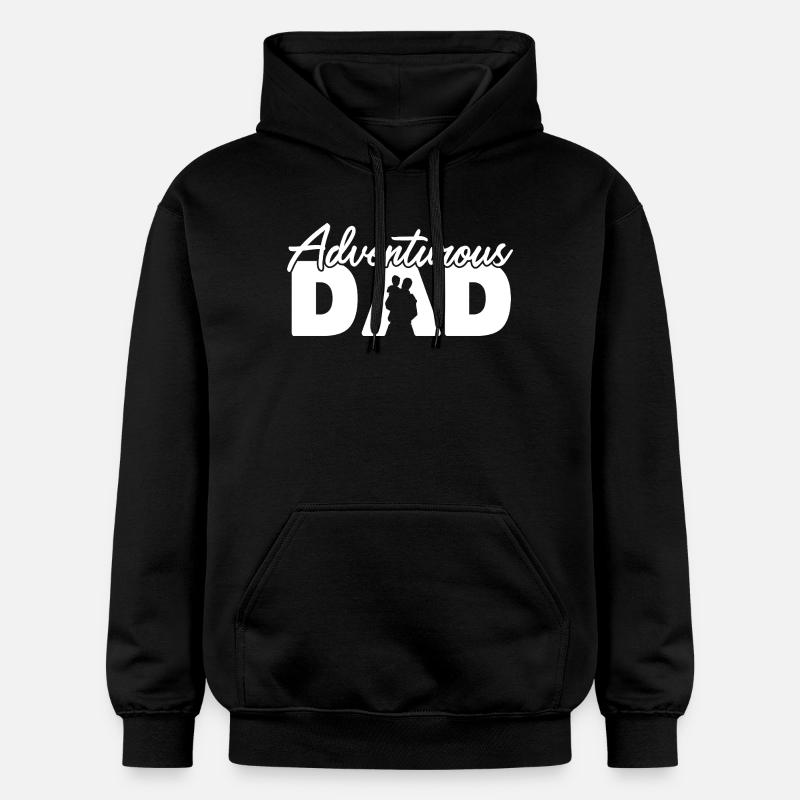 Père aventureux Silhouette Randonnée - Sweat à capuche Softstyle® Gildan Unisexe - noir