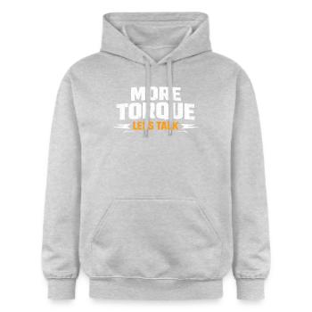 Mehr Drehmoment Weniger Quatschen - Gildan Unisex Softstyle® Midweight Hoodie - Hellgrau meliert - Vorne - Liana (172cm) & Jaron (178cm)