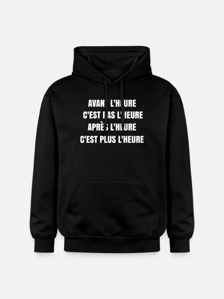 Avant l'heure c'est pas l'heure - Sweat à capuche Softstyle® Gildan Unisexe - noir