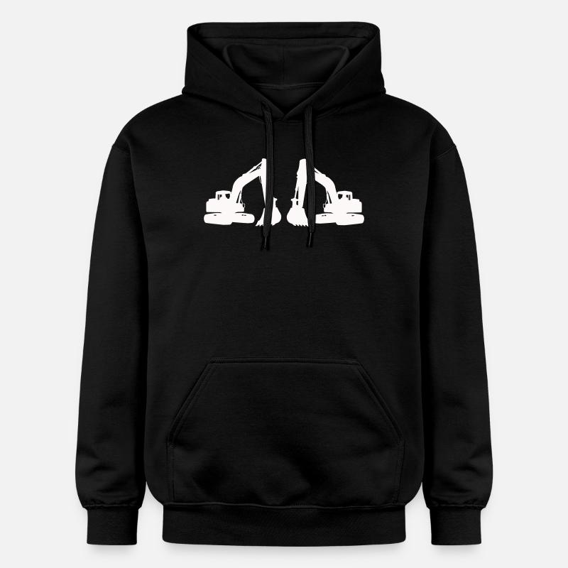 Silhouette de double excavatrice - Sweat à capuche Softstyle® Gildan Unisexe - noir