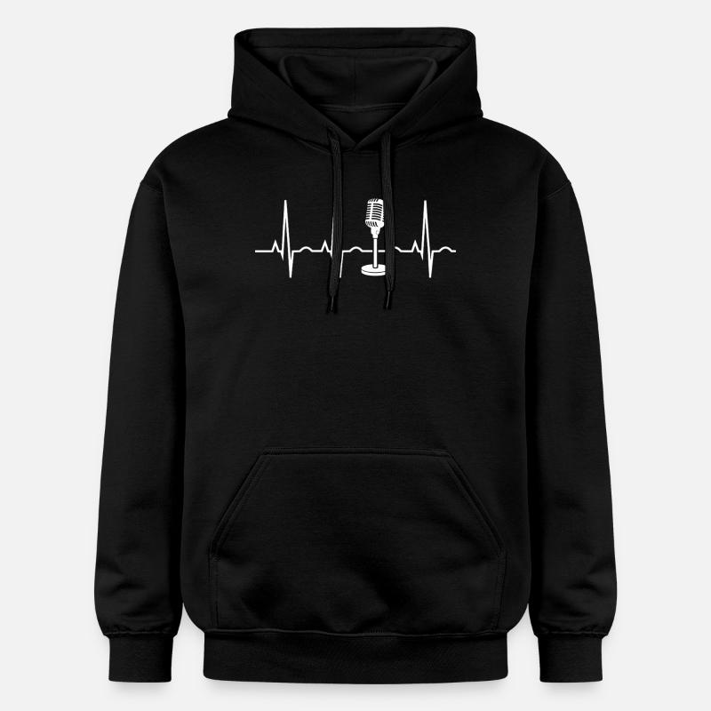 Microphone Heartbeat - Sweat à capuche Softstyle® Gildan Unisexe - noir