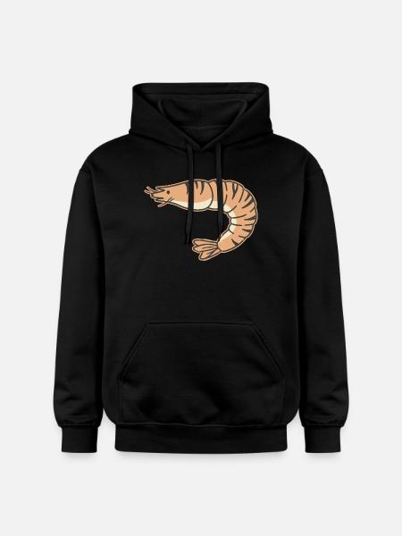 Pastel shrimp cartoon stripe tiger - Gildan Unisex Softstyle® Midweight Hoodie - black