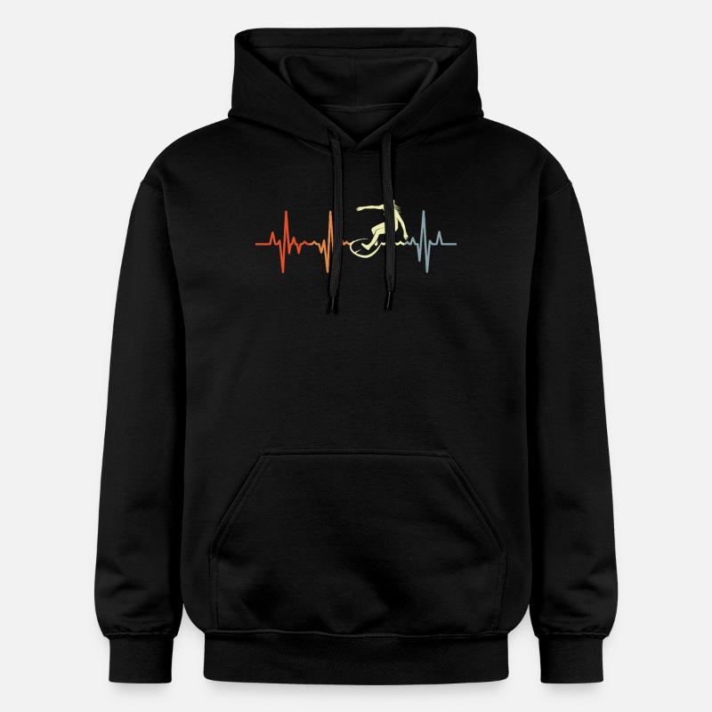 Surfer Girl Rétro Heart Palpitations - Sweat à capuche Softstyle® Gildan Unisexe - noir