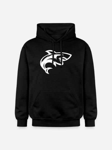 Stylized shark head - Gildan Unisex Softstyle® Midweight Hoodie - black
