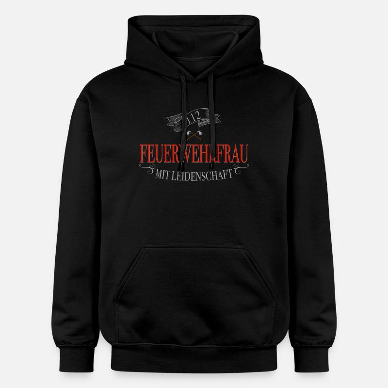 Feuerwehrfrau Mit Leidenschaft - Gildan Unisex Softstyle® Midweight Hoodie - Schwarz