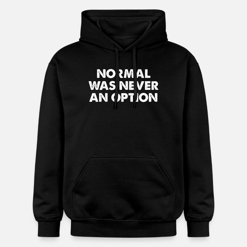 Normalt var aldrig ett alternativ - Gildan luvtröja unisex Softstyle® Midweight - svart