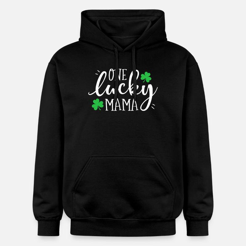 Un t-shirt Lucky Mama Clover - Sweat à capuche Softstyle® Gildan Unisexe - noir