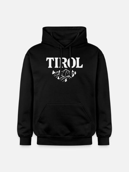 Tyrol Mountain Silhouette Alpine Motif - Gildan Unisex Softstyle® Midweight Hoodie - black
