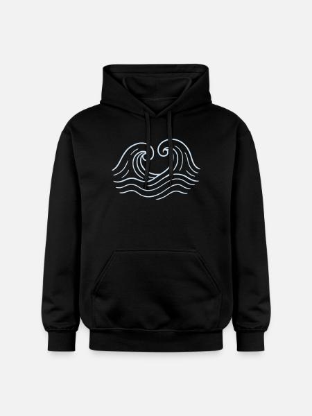 Waves - Sea - Scatola - Gildan Unisex Softstyle® Midweight Hoodie - black