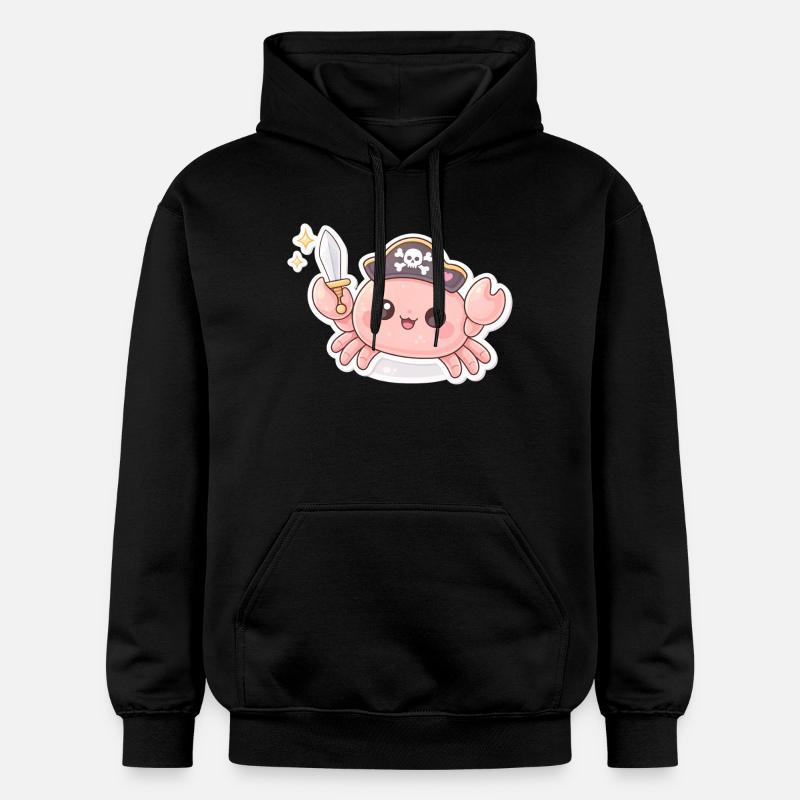 Crabe pirate avec épée - Sweat à capuche Softstyle® Gildan Unisexe - noir