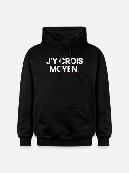 J’y crois moyen - Sweat à capuche Softstyle® Gildan Unisexe - noir