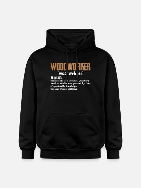 Rustikales Holzwerker Typo-Design - Gildan Unisex Softstyle® Midweight Hoodie - Schwarz
