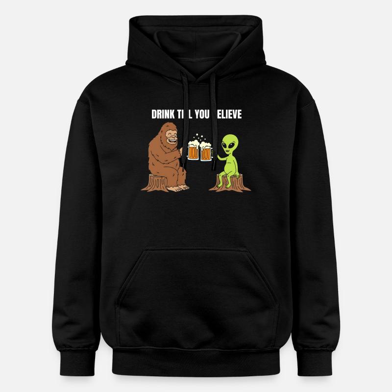 Toast à Bigfoot et Alien - Sweat à capuche Softstyle® Gildan Unisexe - noir