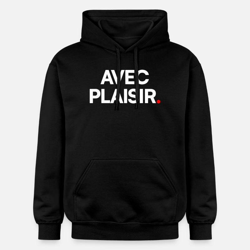 Avec plaisir - Sweat à capuche Softstyle® Gildan Unisexe - noir