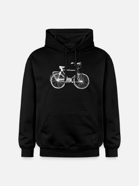 Retro sylwetka retro z klasycznym rowerzystą - Bluza z kapturem typu unisex Gildan Softstyle® Midweight - czarny