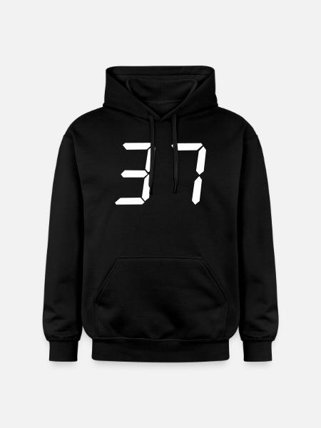 digitale_zahl_37- - Gildan Unisex Softstyle® Midweight Hoodie - black