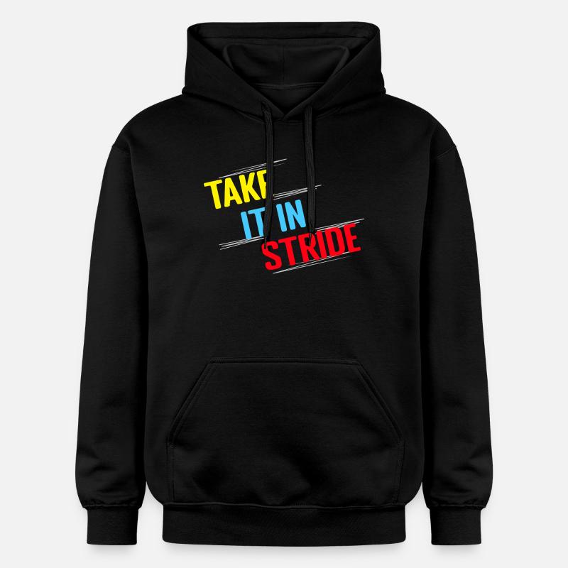 Running Run Take It In Stride Marathon Runner - Gildan Unisex Softstyle® Midweight Hoodie - black