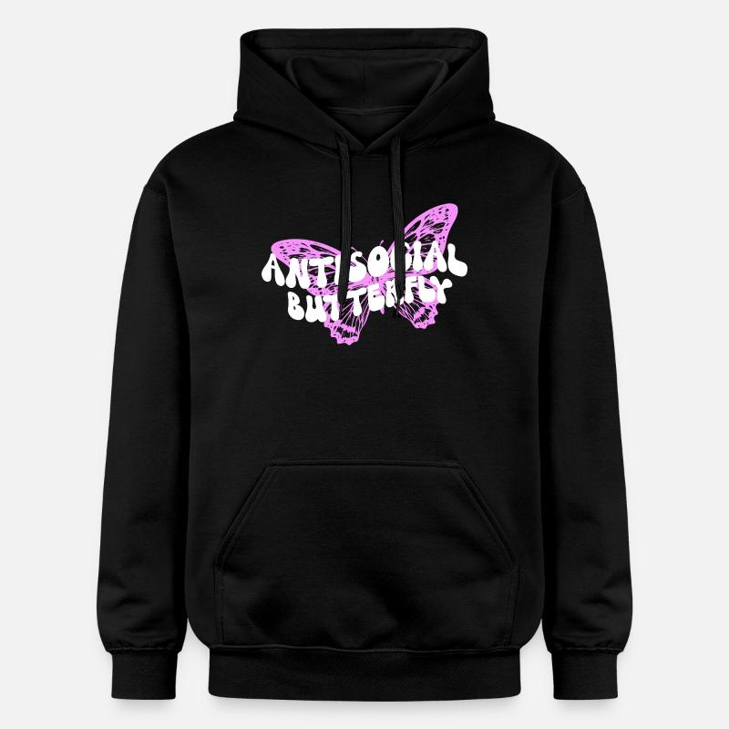 Graphique inspirant de fan papillon - Sweat à capuche Softstyle® Gildan Unisexe - noir