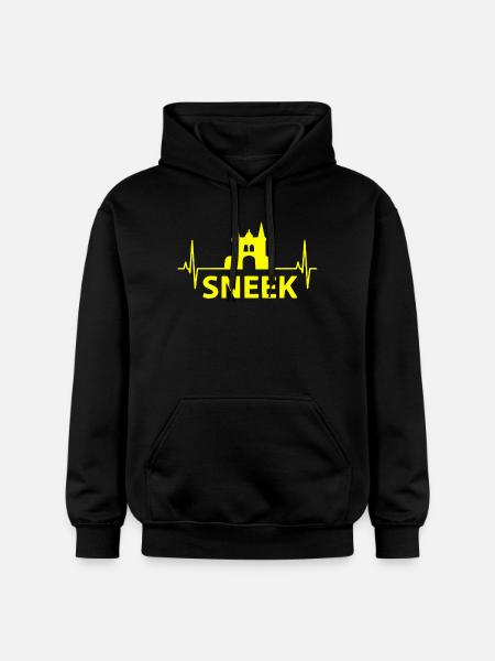 Sneek Heartbeat, Friesland Fan - Gildan Unisex Softstyle® Midweight Hoodie - black