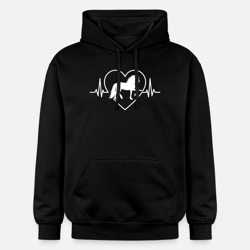 Chemise de cheval, Frise frisonne - Sweat à capuche Softstyle® Gildan Unisexe - noir