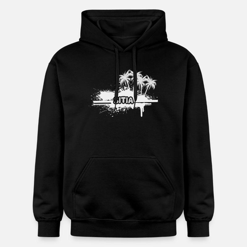 Sitia comme palmiers - Sweat à capuche Softstyle® Gildan Unisexe - noir