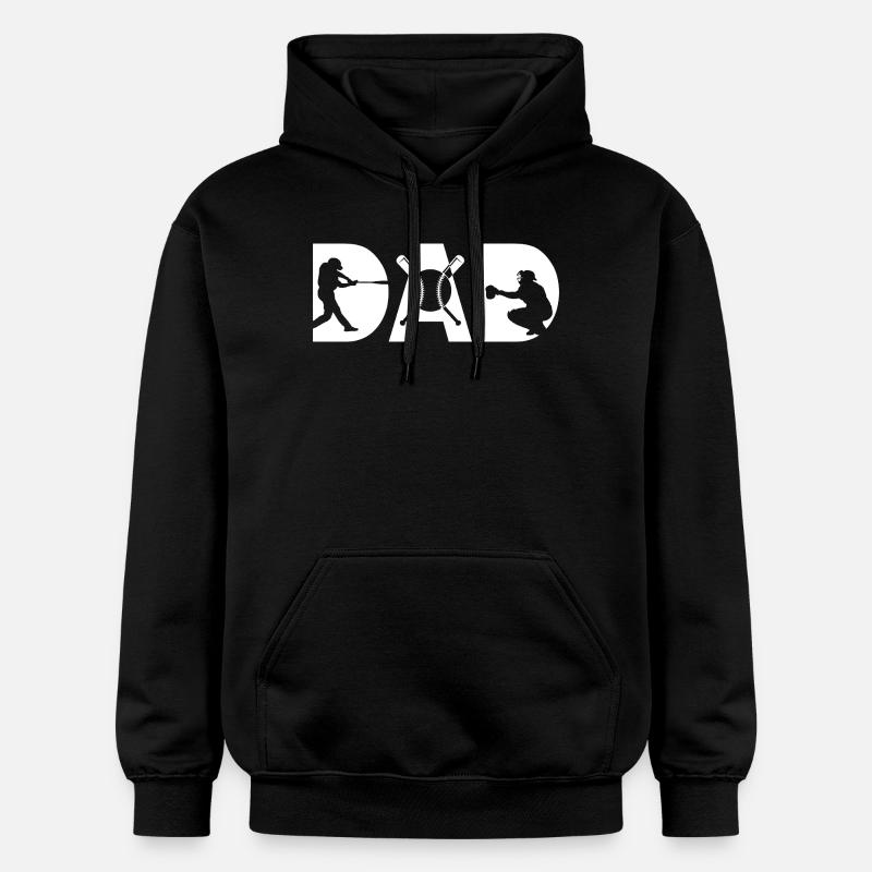 Père du baseball - Sweat à capuche Softstyle® Gildan Unisexe - noir