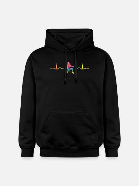 Boulderer Herzschlag Boulder Bouldern - Gildan Unisex Softstyle® Midweight Hoodie - Schwarz