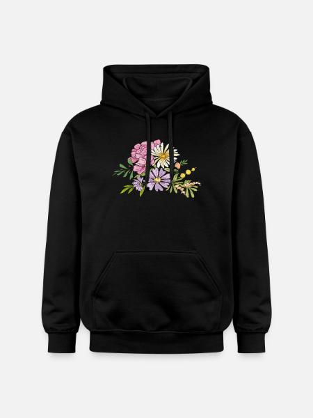 Bouquet de fleurs - Sweat à capuche Softstyle® Gildan Unisexe - noir