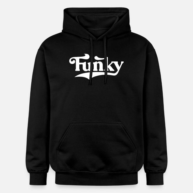 Funky Retro Script Logo - Felpa con cappuccio unisex Softstyle® Gildan con grammatura media - nero