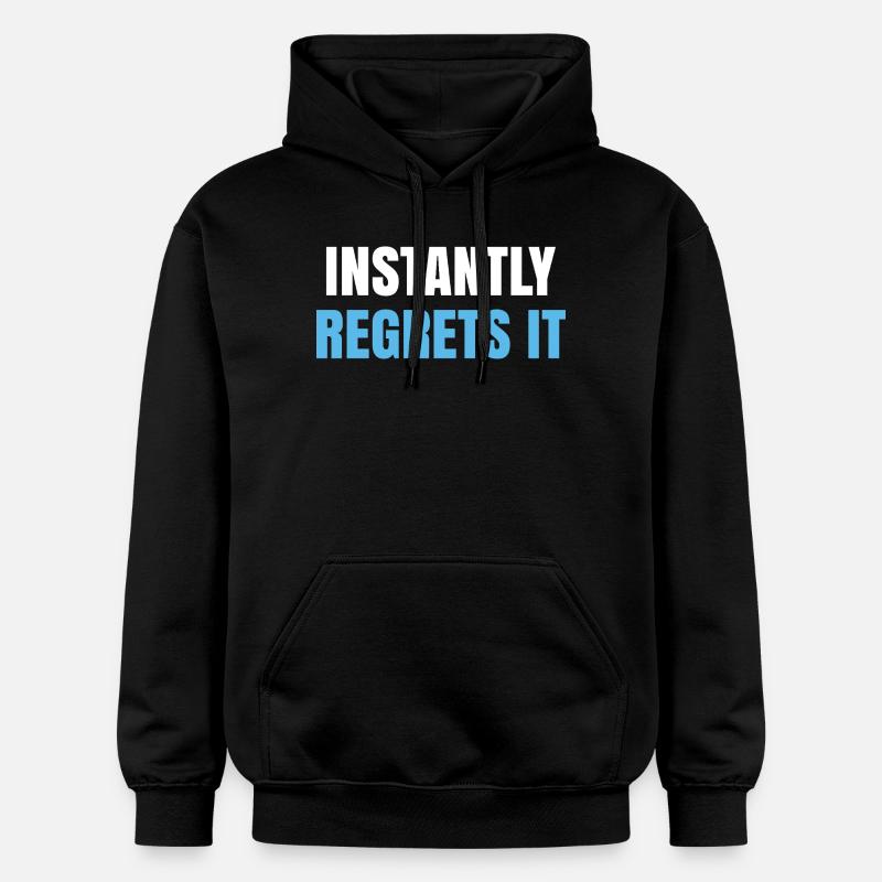 Instantly Regrets It - Gildan Unisex Softstyle® Midweight Hoodie - black