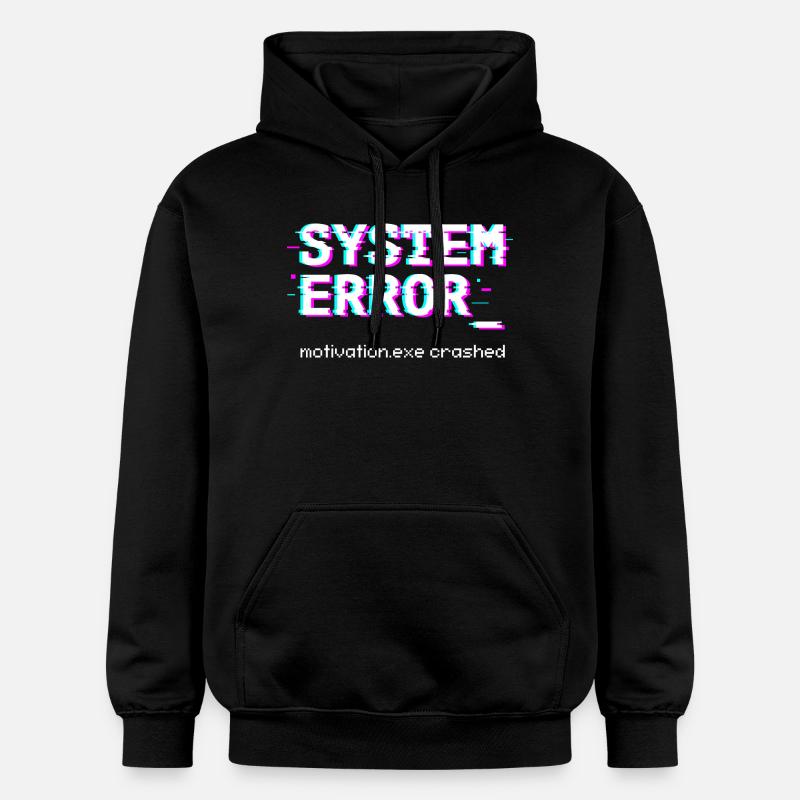 System error Motivation.exe crashed - Gildan Unisex Softstyle® Midweight Hoodie - black