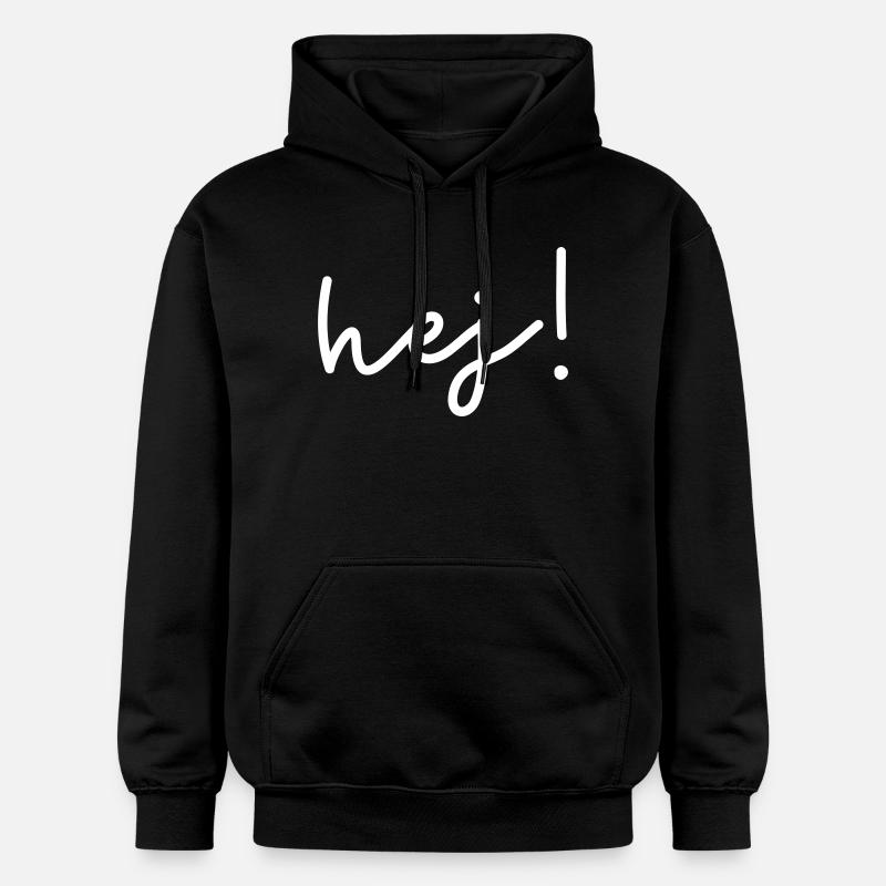 Hej – design de mots scandinave - Sweat à capuche Softstyle® Gildan Unisexe - noir