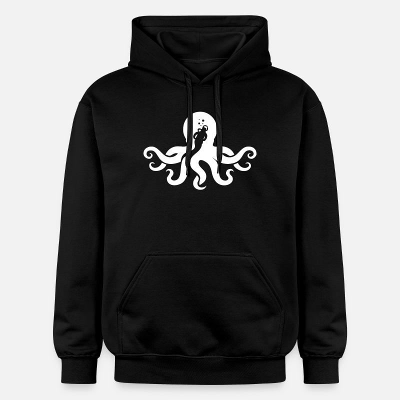 Voyage de plongée Squid-Octopus - Sweat à capuche Softstyle® Gildan Unisexe - noir