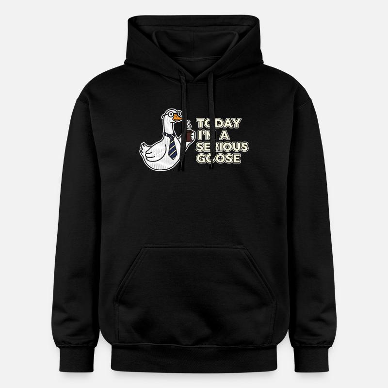 Sérieux Oie : Café, Cravate et Grit - Sweat à capuche Softstyle® Gildan Unisexe - noir
