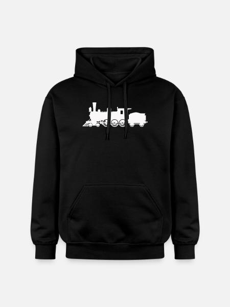 Dampflok Silhouette - Gildan Unisex Softstyle® Midweight Hoodie - Schwarz