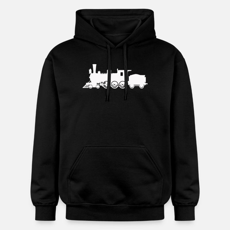 Dampflok Silhouette - Gildan Unisex Softstyle® Midweight Hoodie - Schwarz