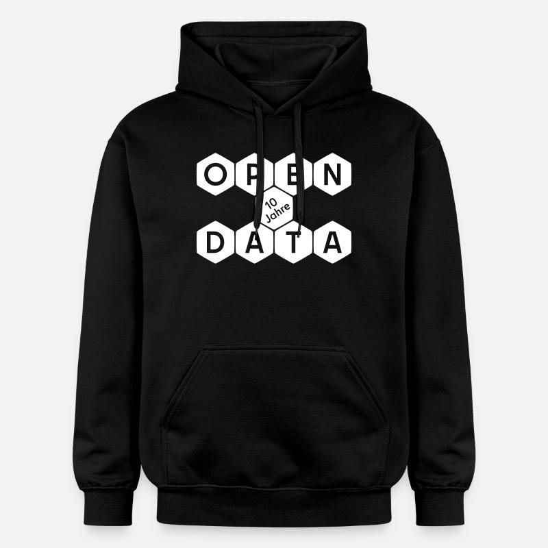Open Data 10 Jahre Jubiläum (hell) - Gildan Unisex Softstyle® Midweight Hoodie - Schwarz